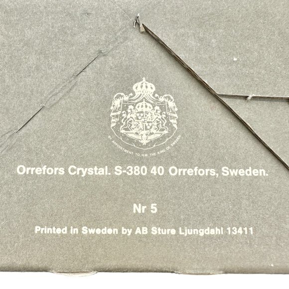 Orrefors Sweden Belle Tulip Bowl 4540/11 Lead Crystal 4x4.5in Original Box - Picture 9 of 10